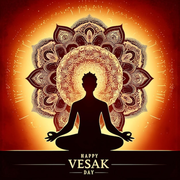 Friedliche Vesak-Tag-Meditation und Mandala