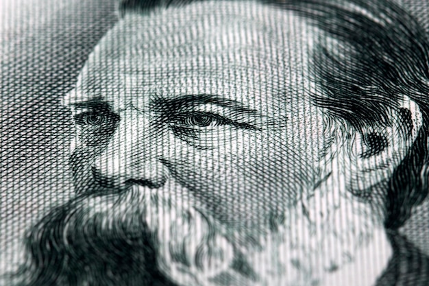 Foto friedrich engels un retrato en primer plano de la moneda alemana mark