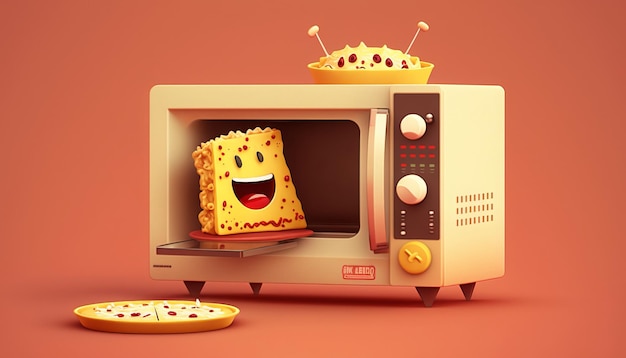 Friendly Microwave Character AI generativo