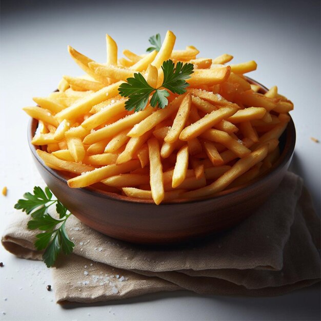 FRIES FRANÇES isolados em branco