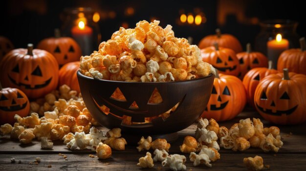 Fright Night filmt Halloween-Horrorfilme und Popcorn