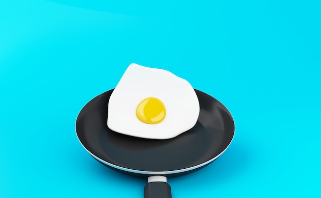 Foto frigideira 3d com ovo