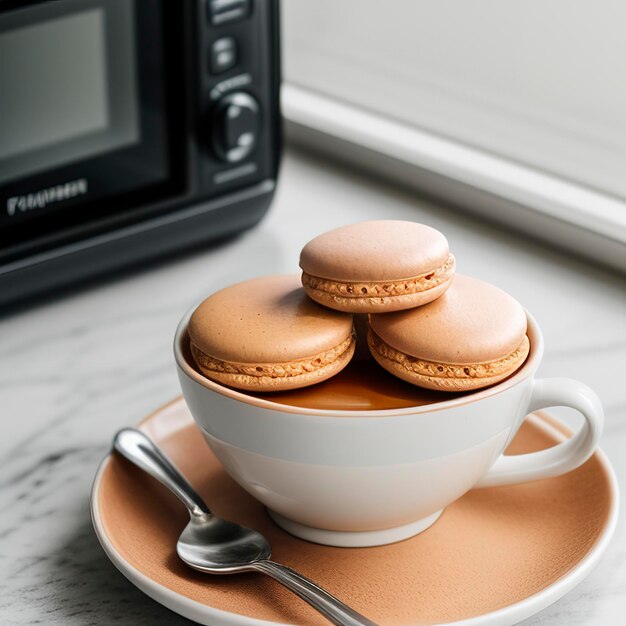 Frijoles de café y macarrones