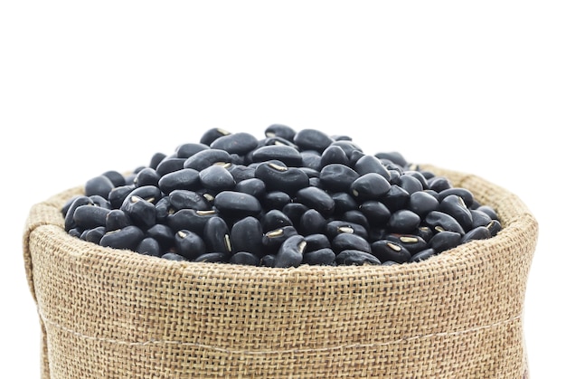 Frijoles negros secos en Sacks forraje