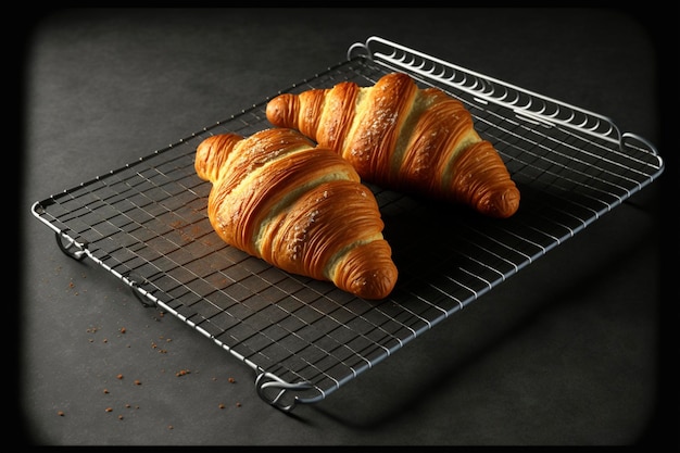 Foto frisch gebackene croissants