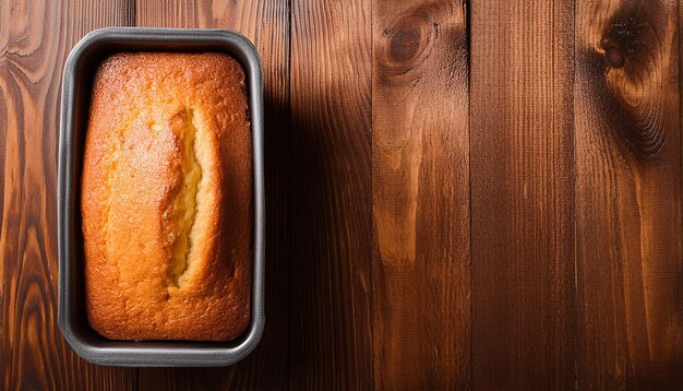 Frisch gebackener Vanille-Pfundkuchen auf einem Holztisch köstliches und süßes Essen leckeres Dessert