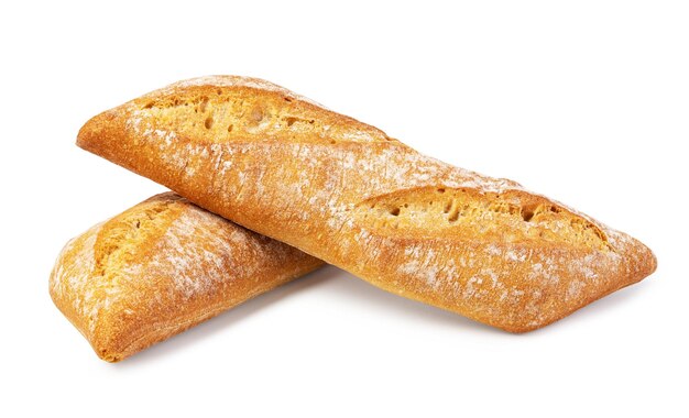 Frisch gebackenes Brot auf weißem Hintergrund