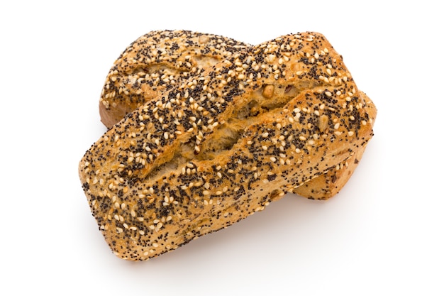 Frisch gebackenes Brot lokalisiert auf Withe Hintergrund.