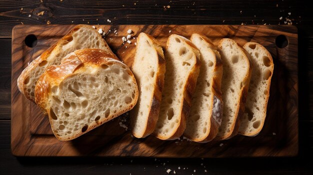 Foto frisch gebackenes brot mit butter und rosmarin auf schwarzem hintergrund