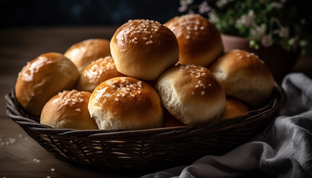 Frisch gebackenes Brot und süße hausgemachte Kekse, generiert von KI