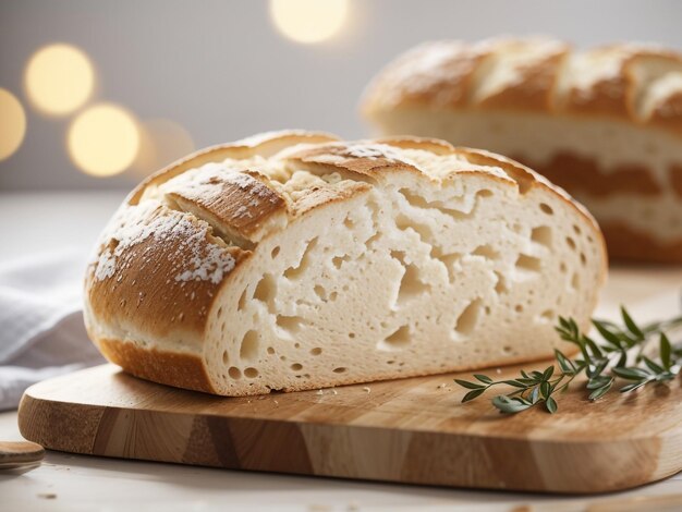 Frisch gebackenes Ciabatta-Brot auf einem Schneidbrett