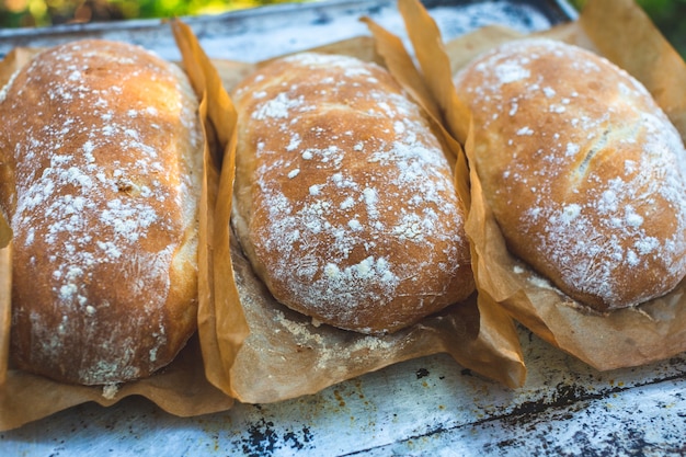 Frisch gebackenes Ciabatta zu Hause