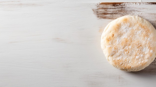 Frisch gebackenes englisches Muffinbrot, horizontaler Hintergrund.