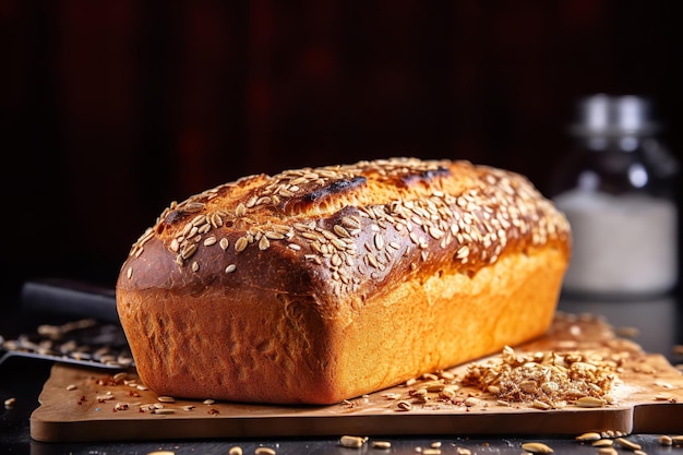 Frisch gebackenes veganes Brot mit Samen