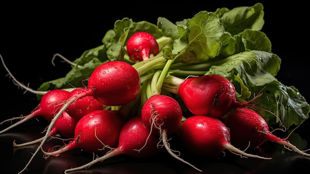 Frisch geernte rote Rettiche im Sommer Anbau von Bio-Gemüse