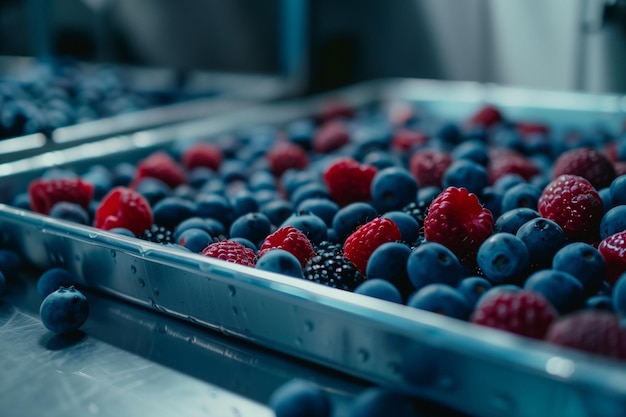 Frisch gepflückte Beeren auf der Küchenplatte