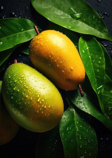 Frisch reife Mango gesunde Bio-Früchte Lebensmittel Gartenbau-Konzept Generative Ai