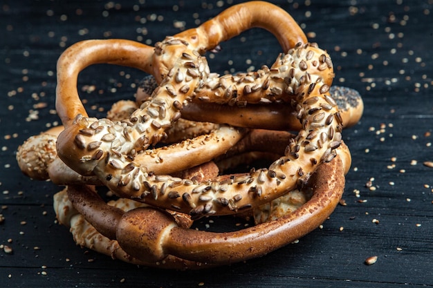 Foto frisch zubereitete hausgemachte brezeln