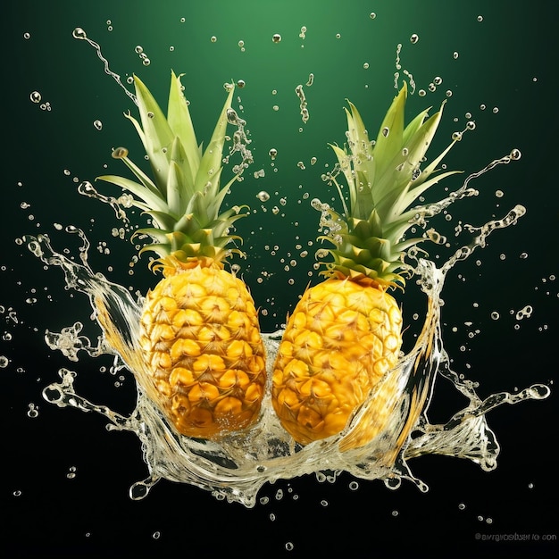 Frische Ananas mit Saft-Spritz