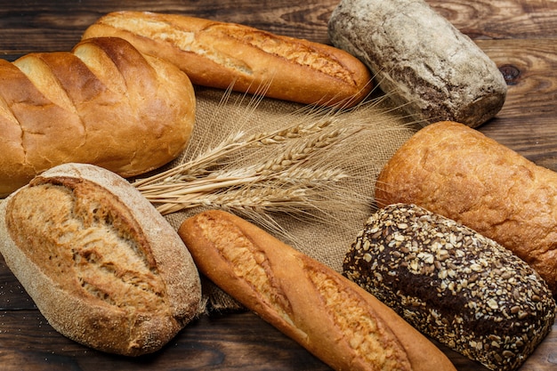 Foto frische, aromatische, köstliche brotsorte