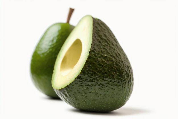 Frische Avocado isoliert auf weißem Hintergrund Generative AI