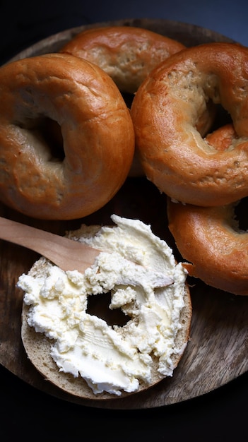 Frische Bagels Bagel mit Frischkäse