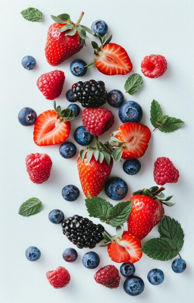 Frische Beeren auf weißem Hintergrund