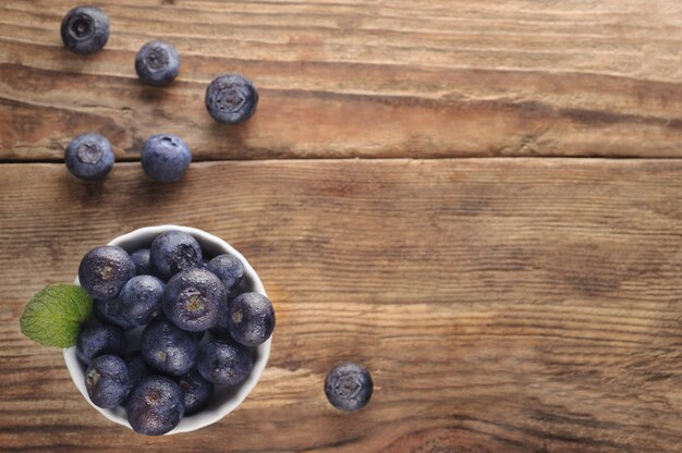 Foto frische bio-heidelbeeren