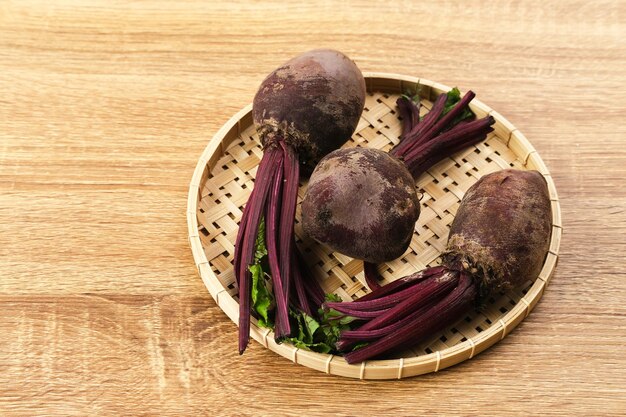 Frische Bio-Rote Beete ausgewählte Fokusbild Nahaufnahme