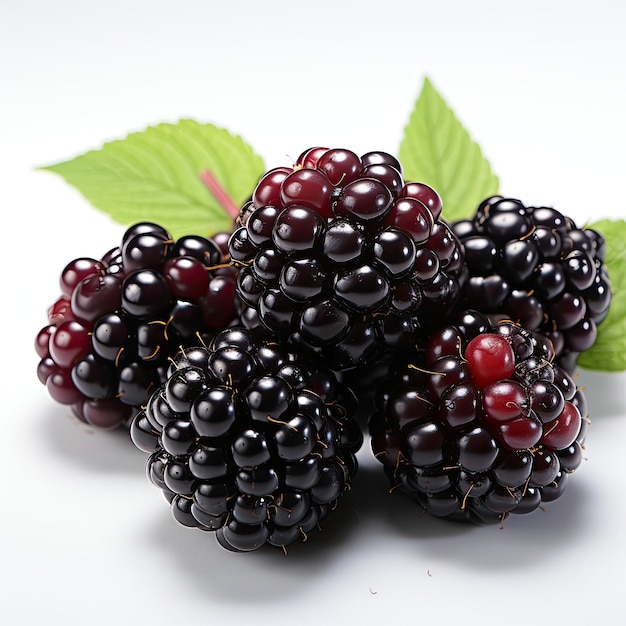 Frische Brombeeren auf Weiß