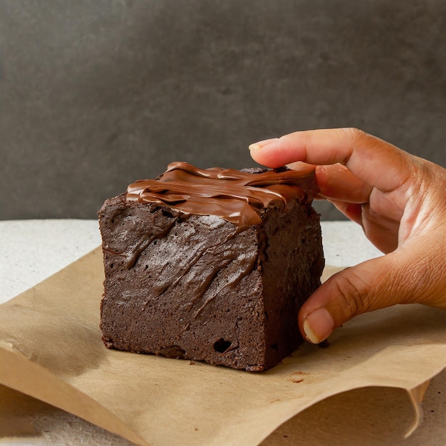 Frische Brownie-Stücke auf weißem Hintergrund köstliche Schokoladenkuchen