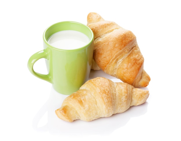 Frische Croissants und Milch