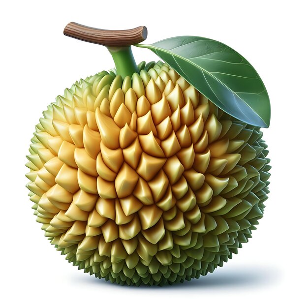 Foto frische durian isoliert auf weißem hintergrundai generierte früchte