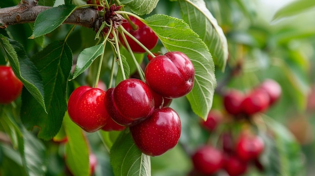 Frische Erdbeeren an Bäumen