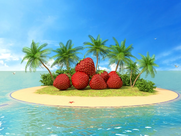 Frische Erdbeeren auf einer Insel