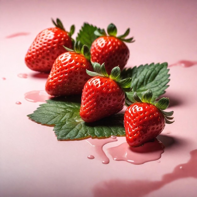 Frische Erdbeeren für Social-Media-Design-Vorlagen, Banner und Erdbeersaft
