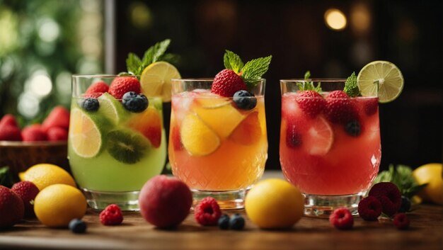 Frische Fruchtcocktails