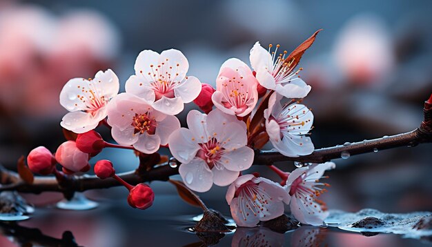 Foto frische frühlingsblüten in der natur, ein bouquet der schönheit, erzeugt durch ki