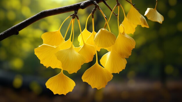 Frische Ginkgo biloba Früchte hängen Hexe sind gespritzt Bild von AI erstellt