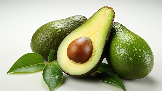 Frische grüne Avocado-Frucht auf weißem Hintergrund