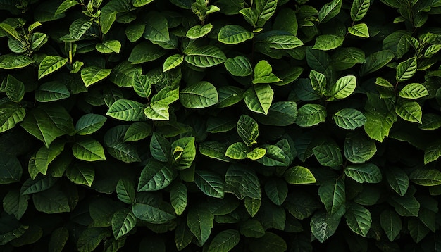 Frische grüne Blätter in der Natur ein lebendiges Wachstumsmuster, das durch KI erzeugt wird