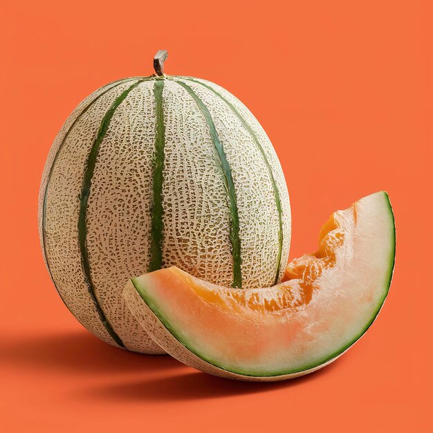 Frische Hami-Cantaloupe-Melone mit isolierten Scheiben