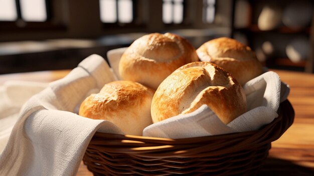 Foto frische hausgemachte brotbrötchen