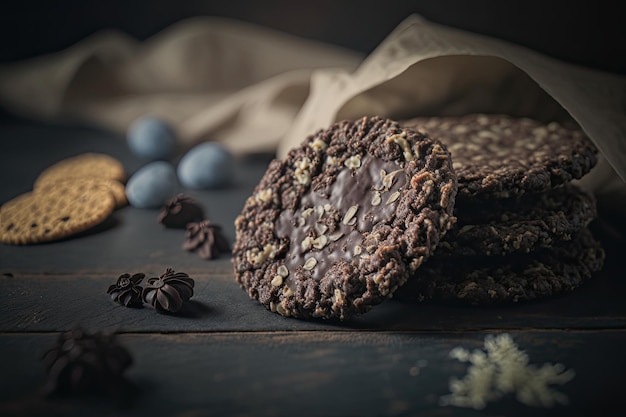 Frische hausgemachte Schokoladen-Haferkekse