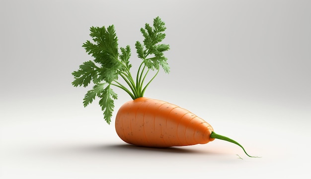 Frische Karotte isoliertes Bio-Gemüse weißer Hintergrund AI generiertes Bild