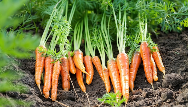 Frische Karotten im Garten