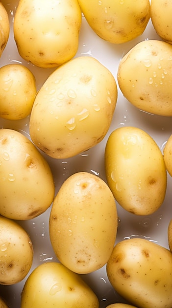 Frische Kartoffeln mit Wassertropfen