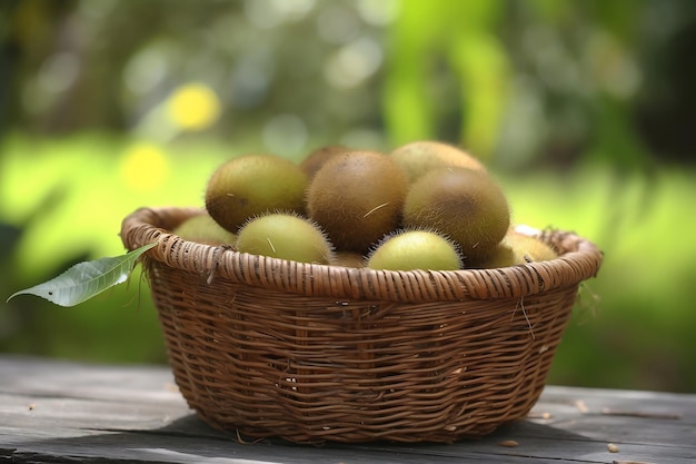 Frische Kiwis in einem Korb