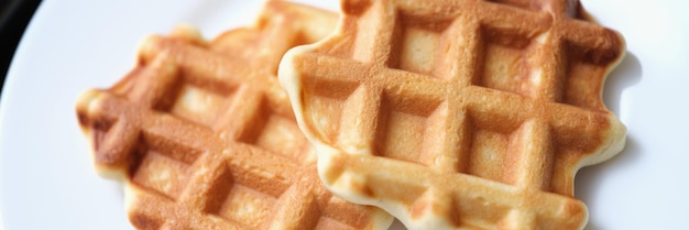 Frische leckere hausgemachte Waffeln auf weißem Teller