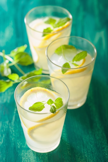 Frische Limonade mit Minze in Gläsern